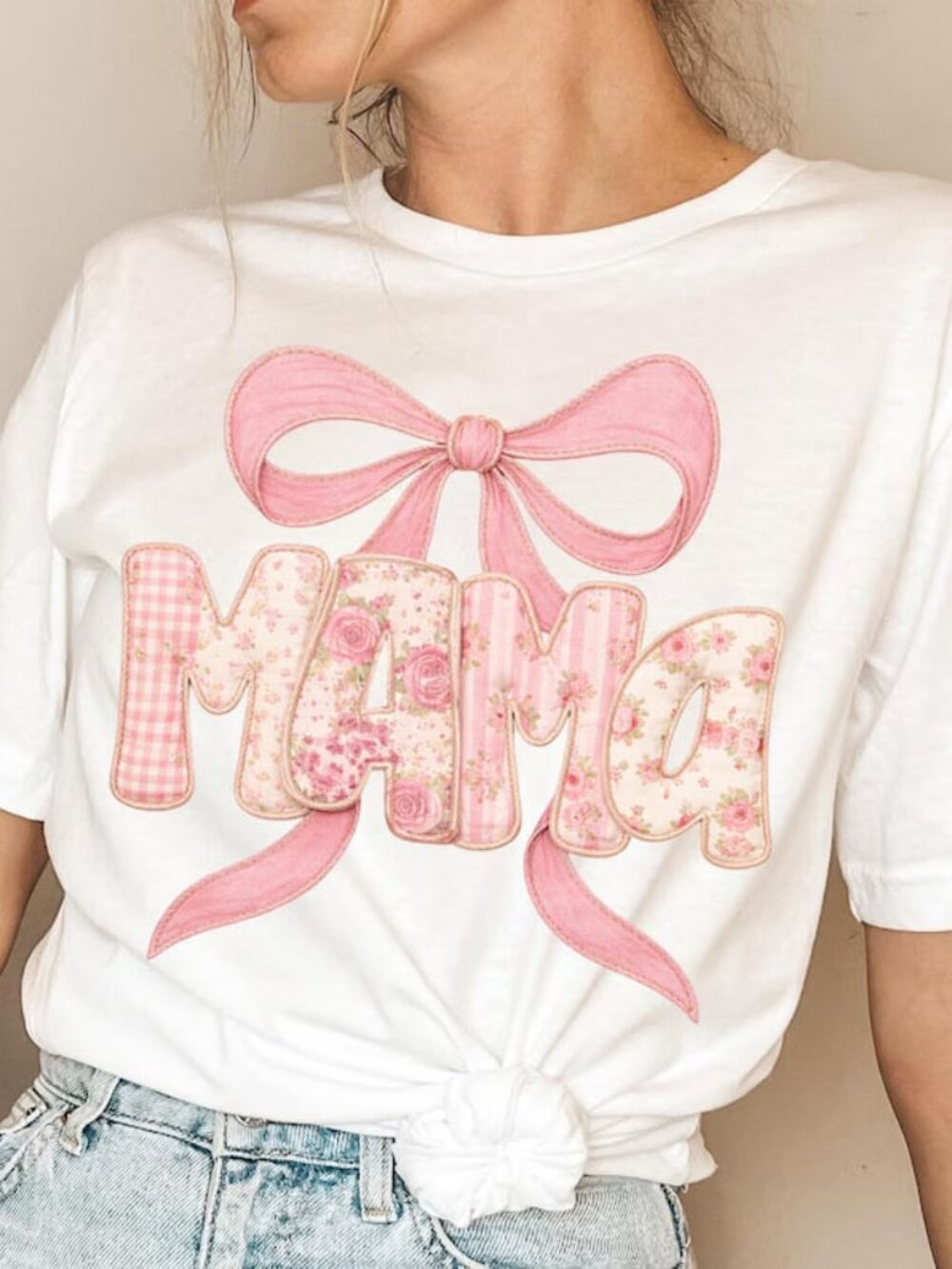 Mama Floral Shirt, Retro Bow Graphic Tee, Mothers Day Gift Shirt